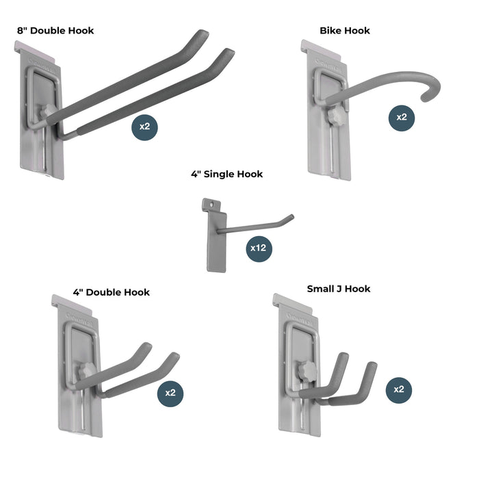 Crownwall 20 Piece Hook Kit Slatwall Accessory