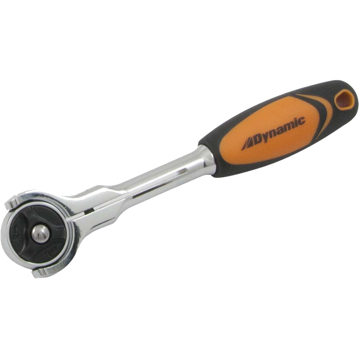 Dynamic 1/4" Drive, 72 Tooth Swivel Head Ratchet w/ Comfort Grip Handle