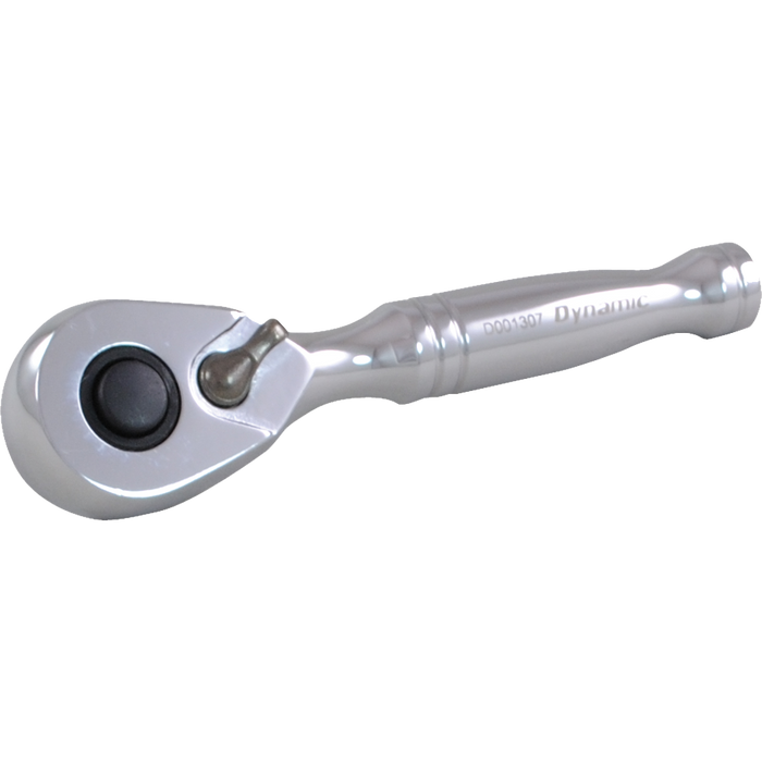 Dynamic 1/4" Drive, 3.5" Chrome Finish 48 Tooth Stubby Ratchet