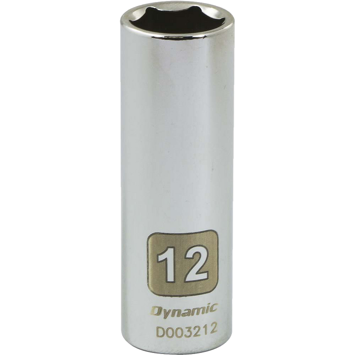 Dynamic 1/4" Drive, 6 Point Chrome Finish, Deep Length Metric Sockets
