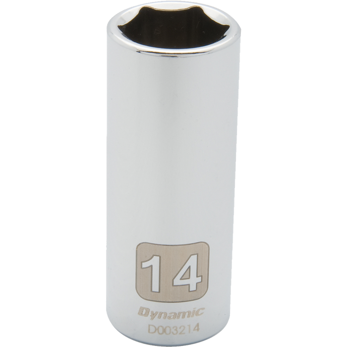 Dynamic 1/4" Drive, 6 Point Chrome Finish, Deep Length Metric Sockets