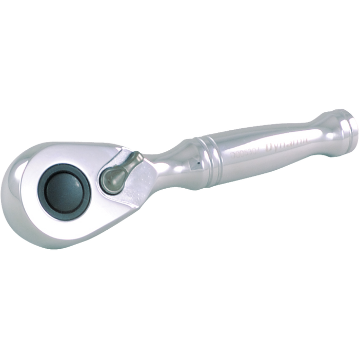 Dynamic 3/8" Drive, 48 Tooth Chrome Finish Stubby Ratchet, 4-3/4"