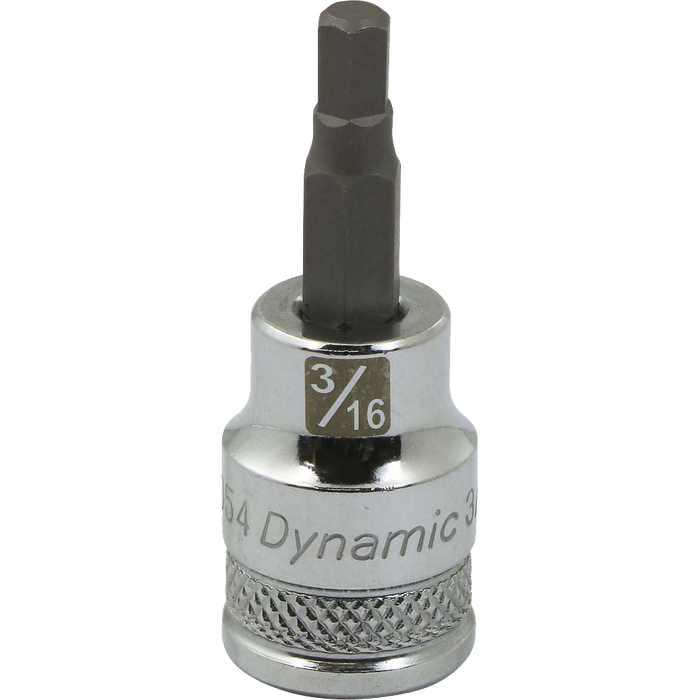 Dynamic 3/8" Drive SAE Standard length Hex Head Chrome Bit Sockets