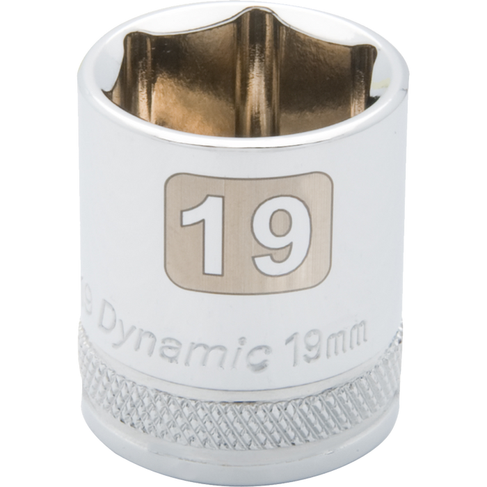Dynamic 3/8" Drive 6-Point Metric Standard Length Chrome Sockets