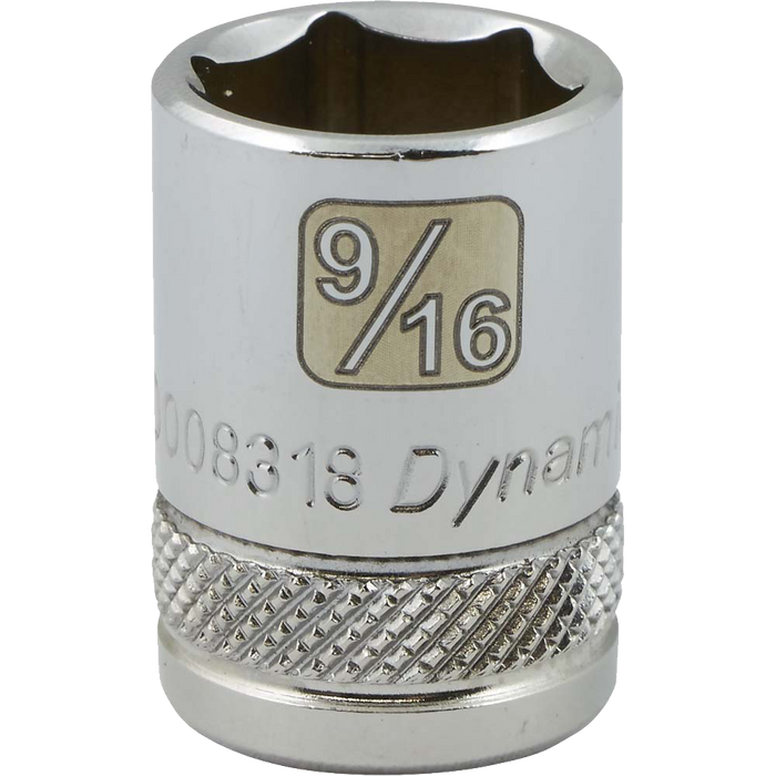 Dynamic 3/8" Drive 6-Point SAE Standard Length Chrome Impact Sockets