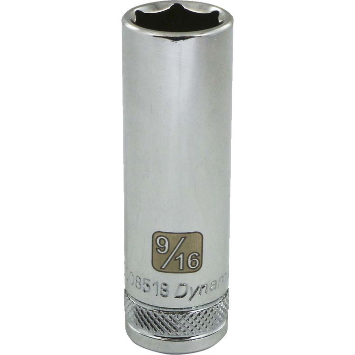 Dynamic 3/8" Drive 6-Point SAE Deep Length Chrome Impact Sockets
