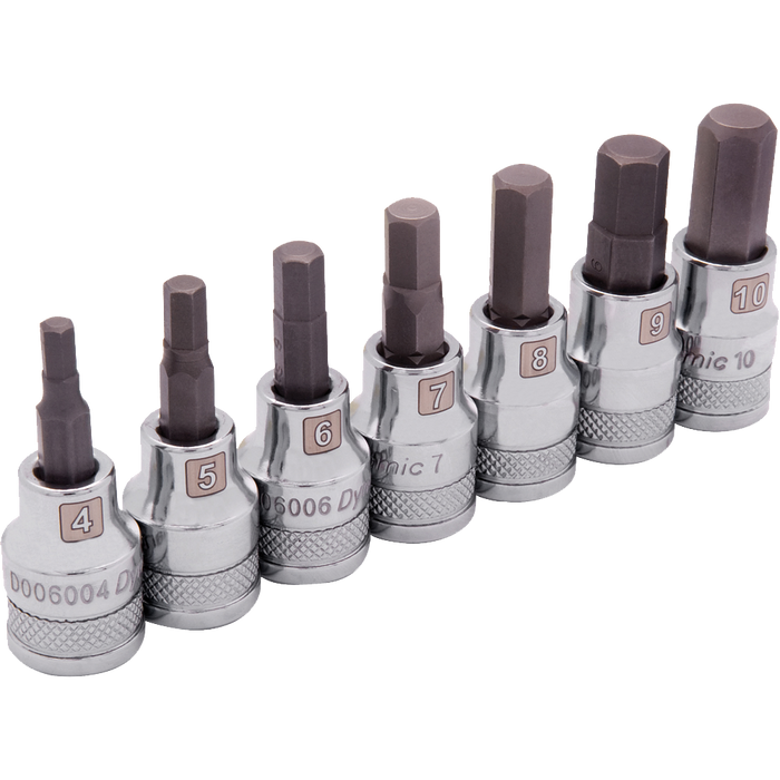 Dynamic 3/8" Drive 7 pc. Metric Standard Hex Socket Set - 4mm - 10mm