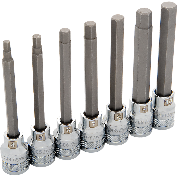 Dynamic 3/8" Drive 7 pc. Metric Long Hex Socket Set - 4mm - 10mm