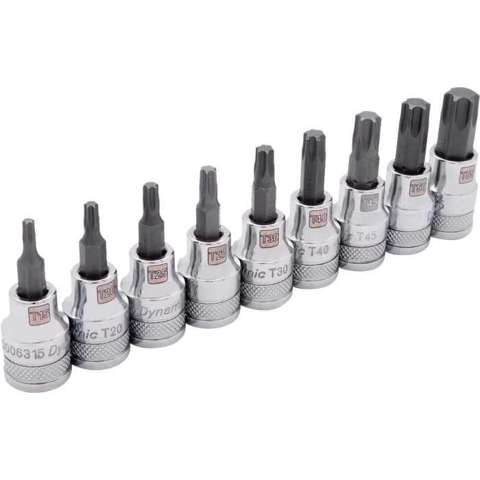 Dynamic 3/8" Drive 9 pc. Standard Length Torx Socket Set