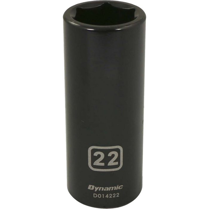 Dynamic 1/2" Drive, 6 Point Deep Length Metric Impact Sockets