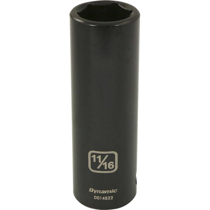 Dynamic 1/2" Drive, 6 Point Deep Length SAE Impact Sockets