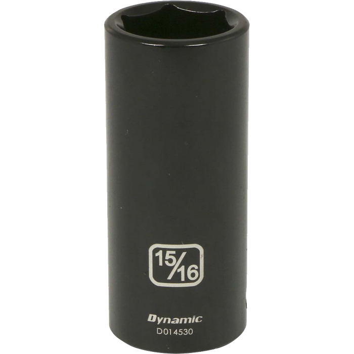 Dynamic 1/2" Drive, 6 Point Deep Length SAE Impact Sockets