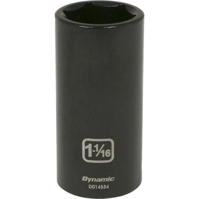Dynamic 1/2" Drive, 6 Point Deep Length SAE Impact Sockets