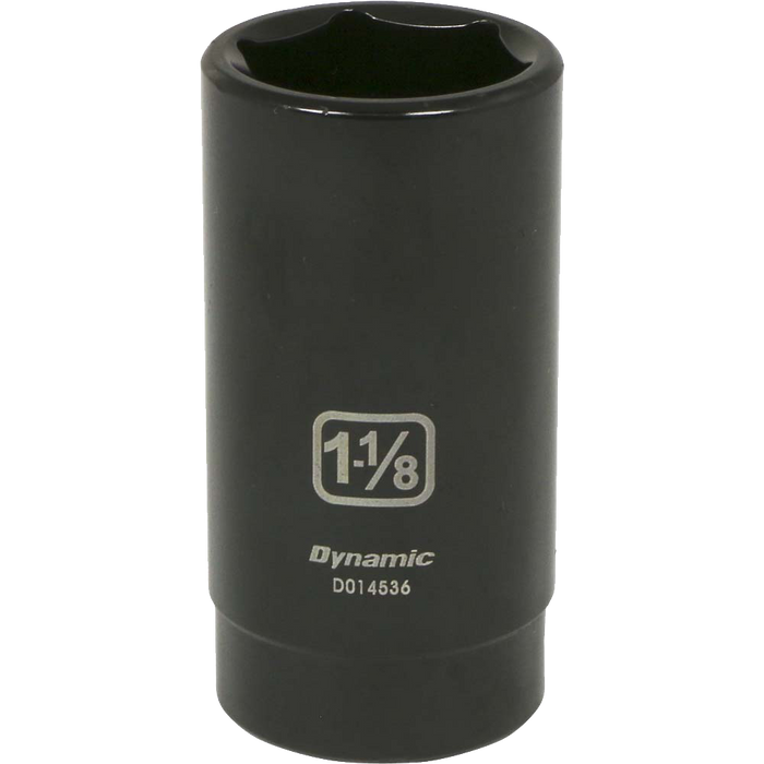 Dynamic 1/2" Drive, 6 Point Deep Length SAE Impact Sockets