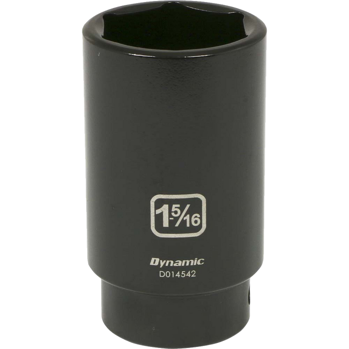 Dynamic 1/2" Drive, 6 Point Deep Length SAE Impact Sockets