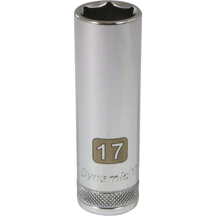 Dynamic 1/2" Drive, 6 Point Deep Length, Chrome Metric Sockets