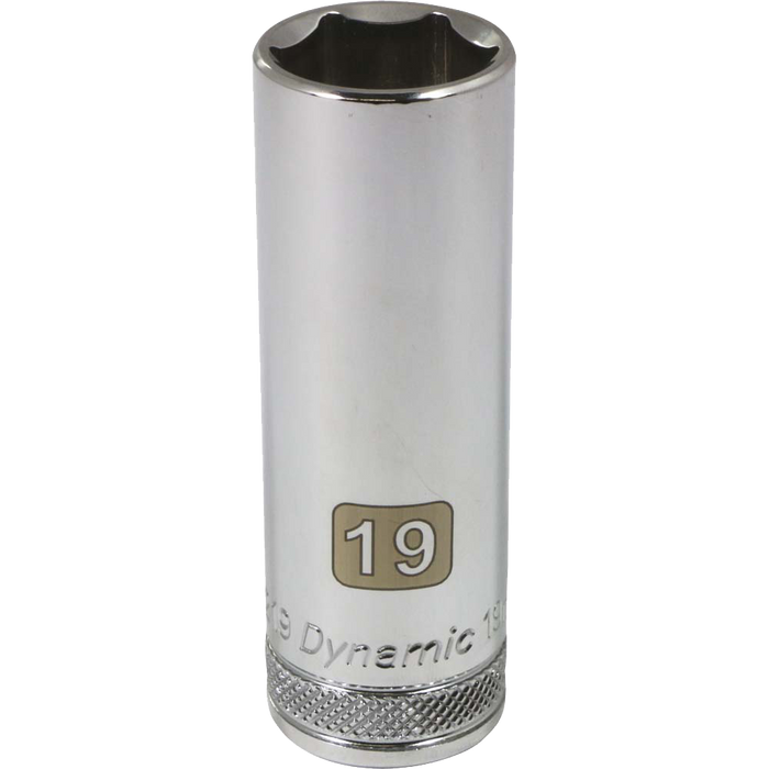 Dynamic 1/2" Drive, 6 Point Deep Length, Chrome Metric Sockets