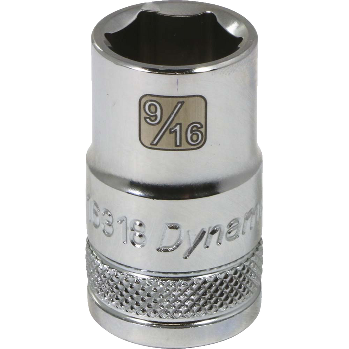 Dynamic 1/2" Drive, 6 Point Standard Length Chrome SAE Sockets