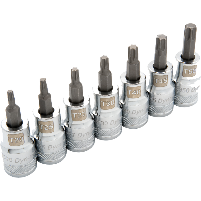 Dynamic 1/2" Drive, 7 Piece Standard Length, Torx® Socket Set, T20 - T50