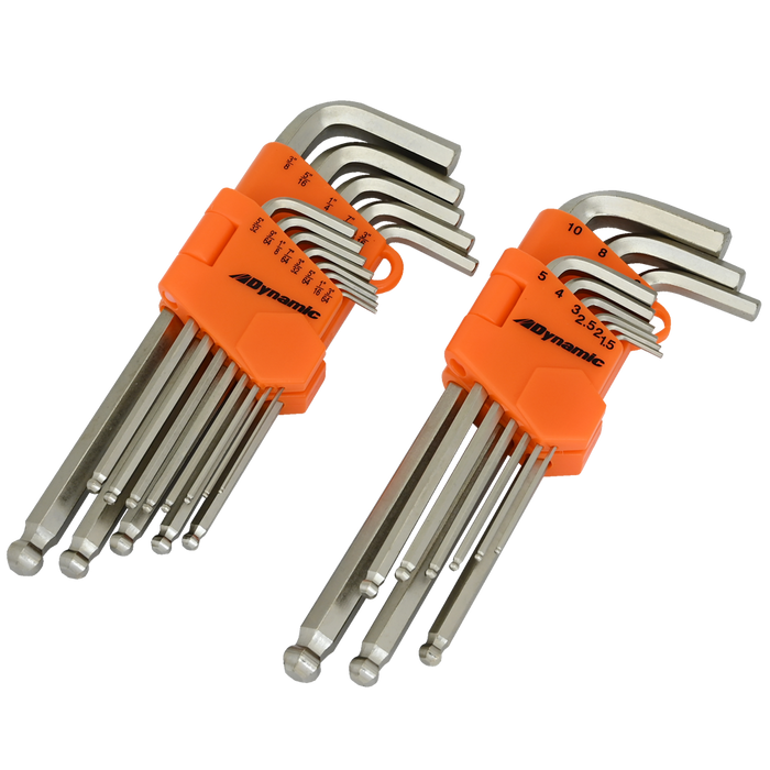 Dynamic 22 Piece, Long Ball End SAE Hex Key Set