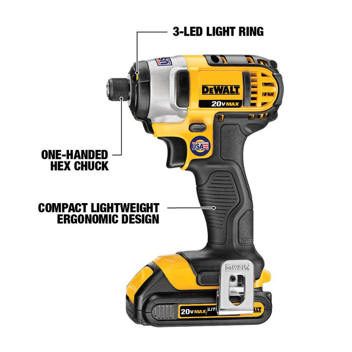 DeWalt 20V MAX Cordless 1/4" Impact Driver - Tool Only