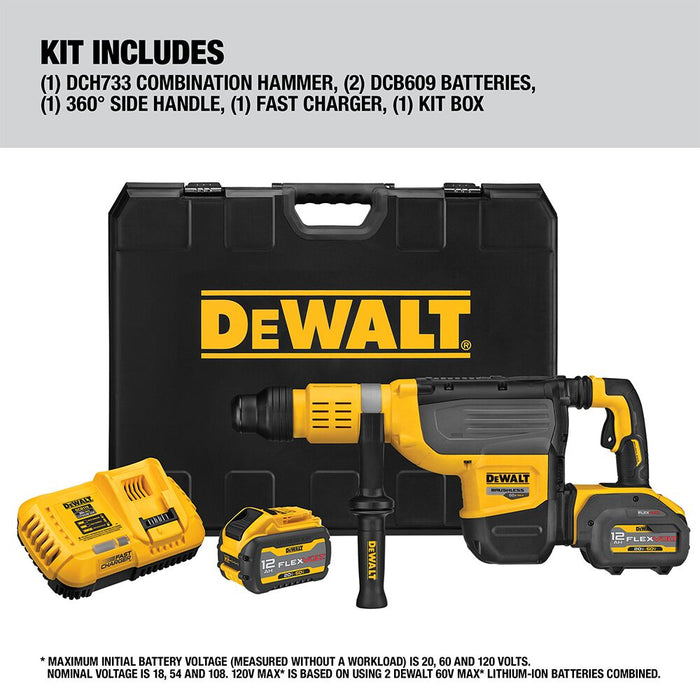 DeWalt 60V MAX 2" Brushless SDS MAX Combination Rotary Hammer Kit