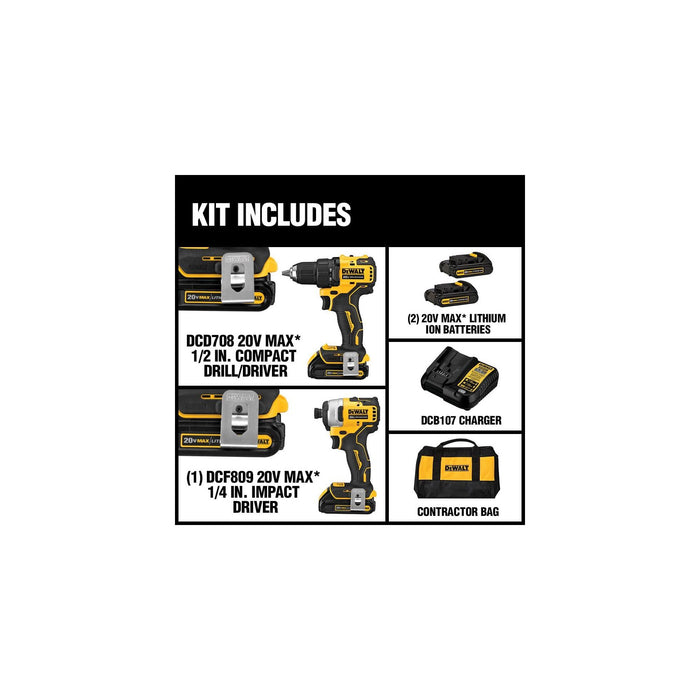 DeWalt ATOMIC™ 20V MAX Brushless Cordless 2-Tool Combo Kit