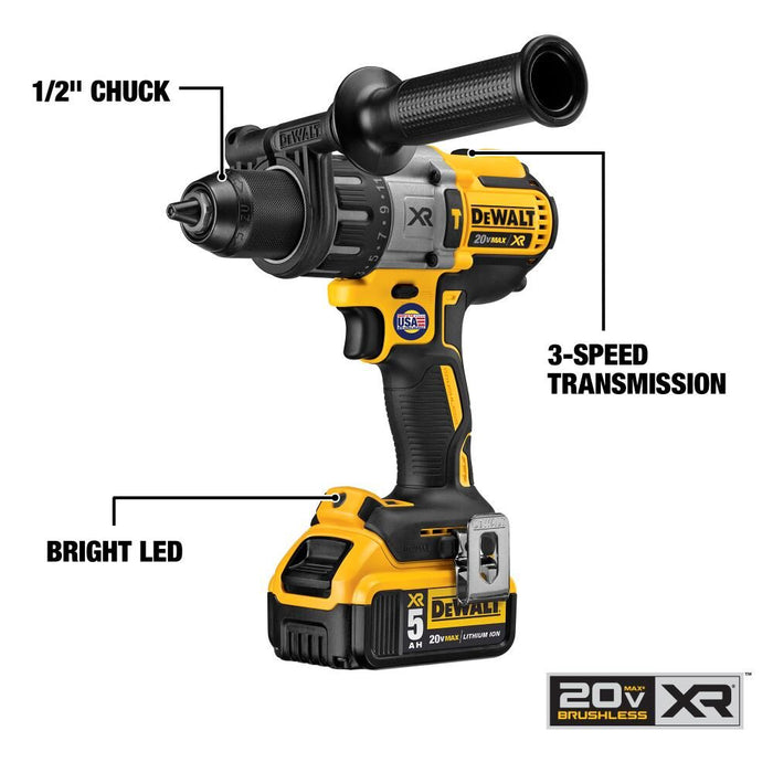 DeWalt 20V MAX XR® Brushless 5 Ah Hammer Drill/Impact Kit