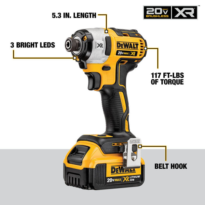 DeWalt 20V MAX XR® Brushless 5 Ah Hammer Drill/Impact Kit