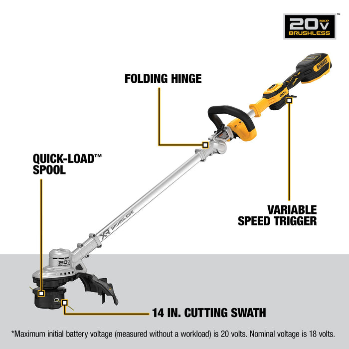 DeWalt 20V MAX 14" Folding String Trimmer Kit