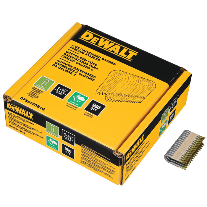 DeWalt 9 Ga Galvanized Barbed Fencing Staples (Box of 960)