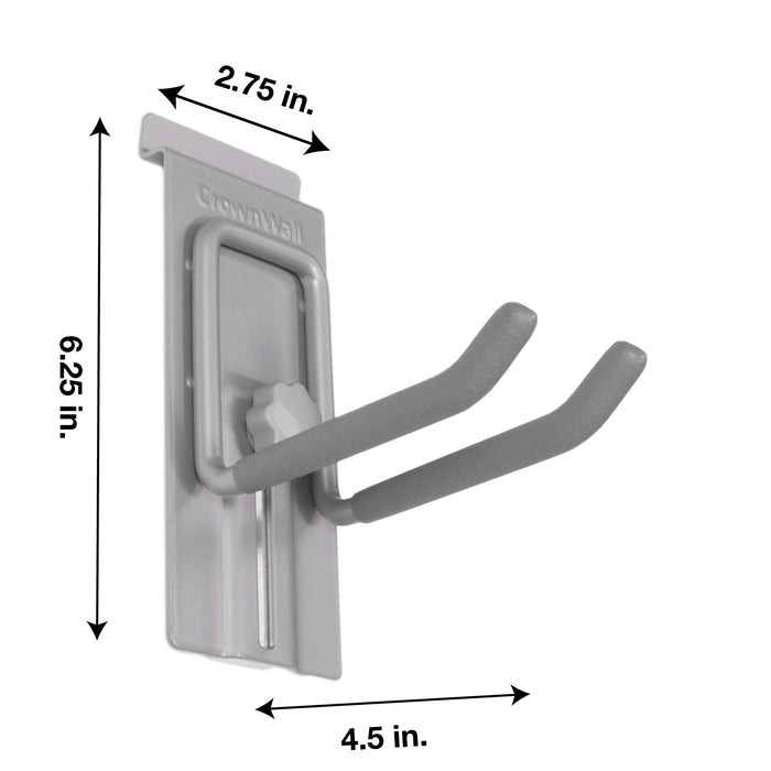 Crownwall 4" Locking Double Hook Slatwall Accessory