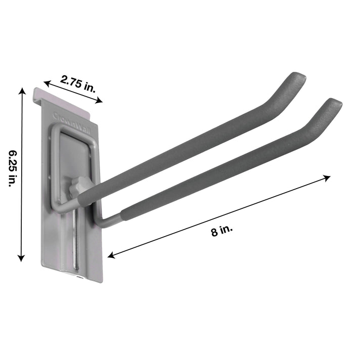 Crownwall 8" Locking Double Hook Slatwall Accessory