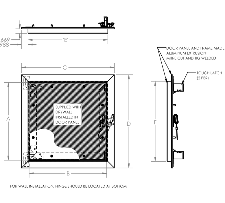 Acudor DW-5058 Recessed Access Door For 5/8" Drywall