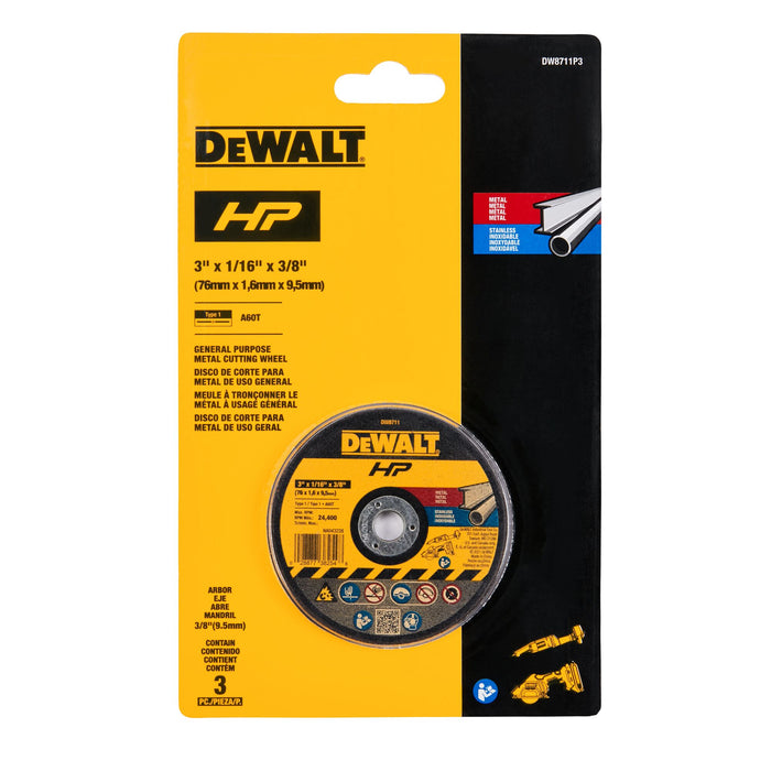 Dewalt 3PK 3" Bonded Cutting Wheel