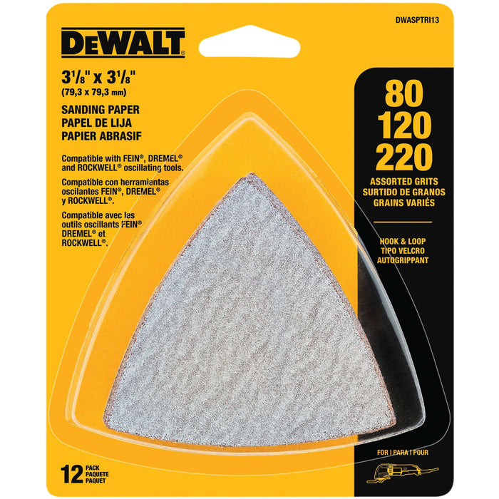 DeWalt 12PK Hook & Loop Triangular Oscillating Tool Sanding Pads