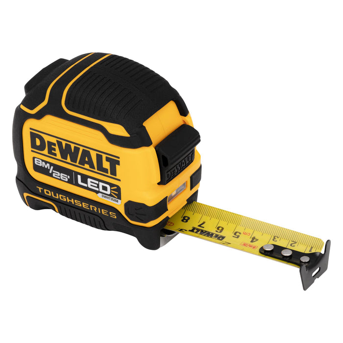 DeWalt TOUGHSERIES™ 8m/26ft Tape Measure w/ LED Light