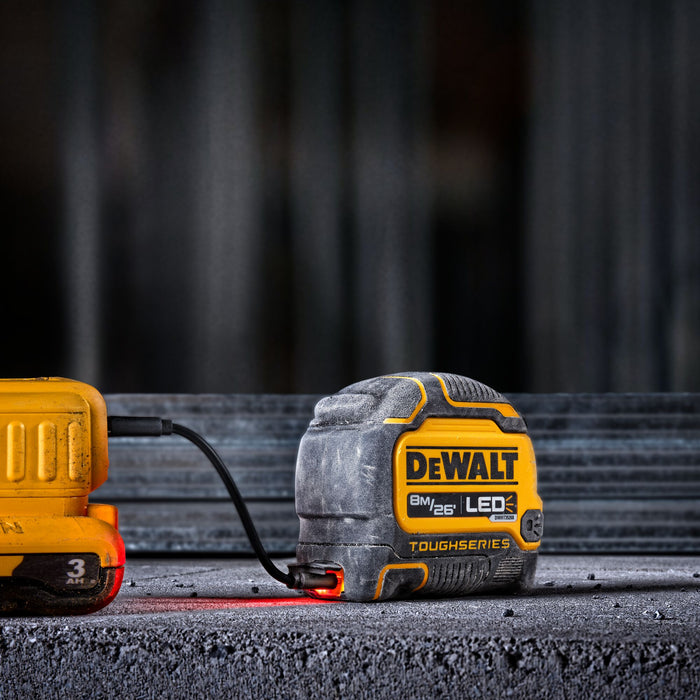 DeWalt TOUGHSERIES™ 8m/26ft Tape Measure w/ LED Light