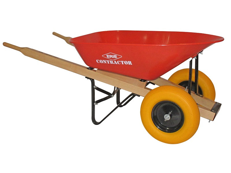 Erie E-1038-D Contractor Grade Wheelbarrow w/ Dual Flat Free Tires