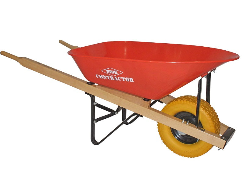 Erie E-1039 Contractor Grade Wheelbarrow w/ Big Wheel Flat Free Tire