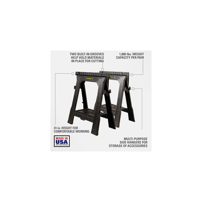 Stanley Folding Sawhorse Twin Pack