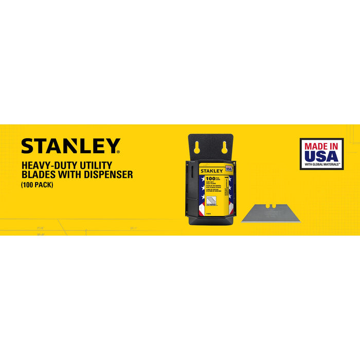 Stanley 100PK 2 Heavy Duty Utility Blades w/Dispenser