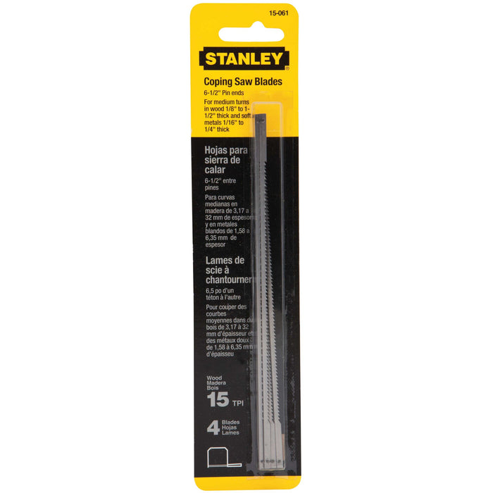 Stanley 6-1/2" 15T Coping Saw Blades