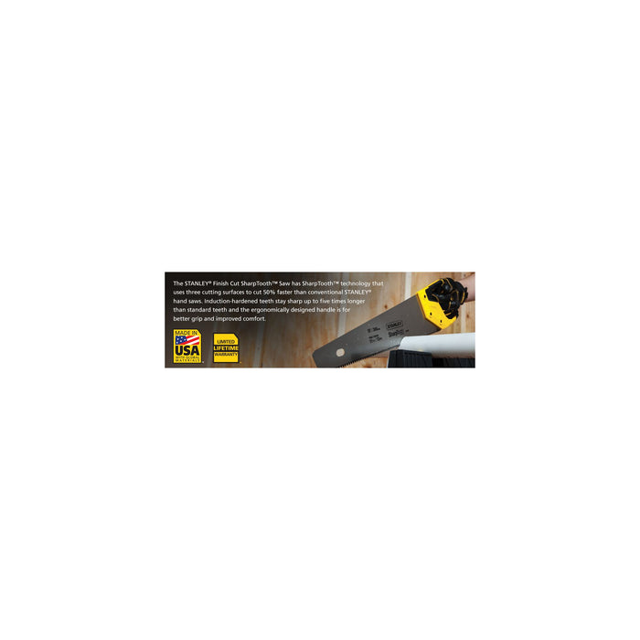 Stanley 15" Finish Cut SharpTooth Saw