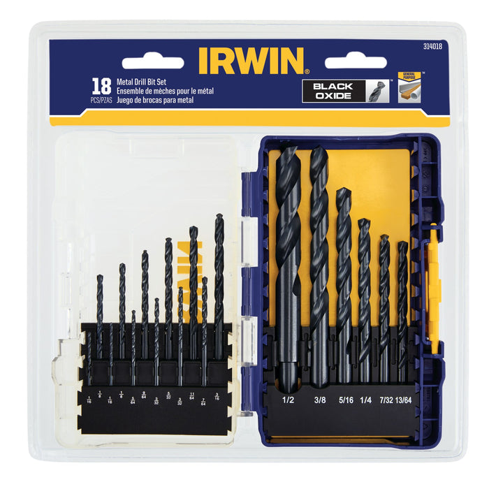 Irwin 18 pc. Black Oxide Metal Index Drill Bit Set