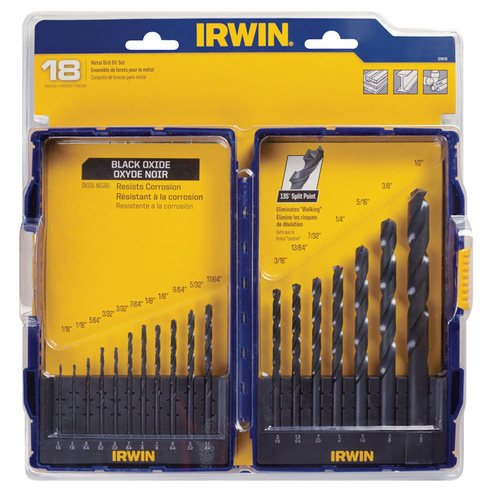 Irwin 18 pc. Black Oxide Metal Index Drill Bit Set