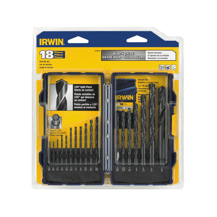 Irwin 18 pc. Black Oxide Metal Index Drill Bit Set