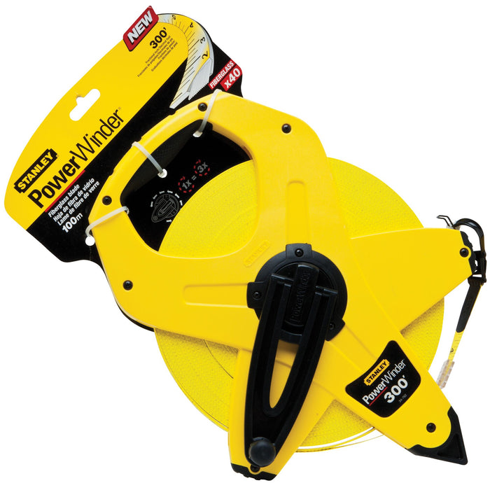 Stanley 300ft PowerWinder Fibreglass Tape Measure