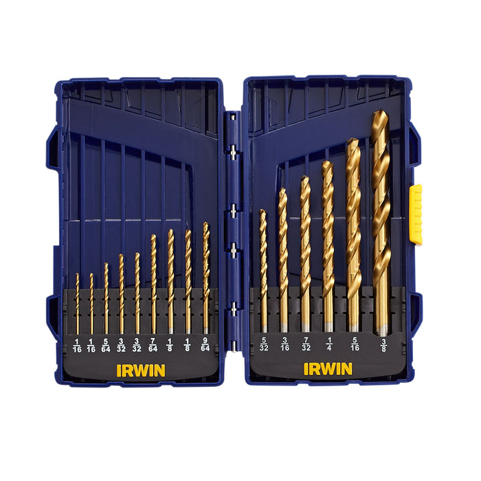 Irwin 15 pc. Titanium Nitride Coated HSS Drill Bit Set