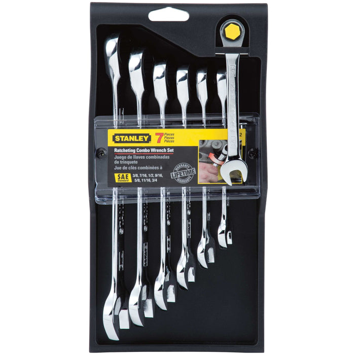 Stanley 7PC Ratchet Combination Wrench Set